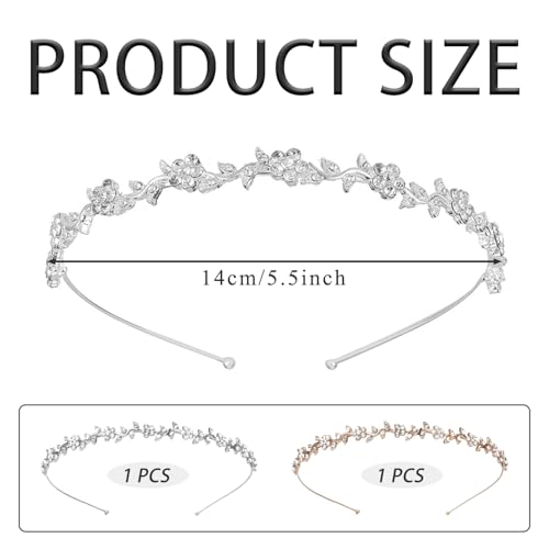 SYEYCW Lot de 2 couronnes de mariée, couronne princesse, serre-tête pour femme, élégante, pour mariage, première communion et mariée – vue 2