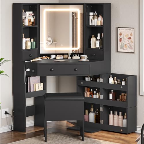 BTHFST Corner Vanity with Lighted Mirror