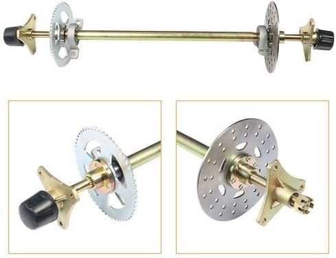 740mm/29.13in Go Kart Rear Axle Assembly Kit, T8F 58T Sprocket & Hub Brake Assembly For Quad ATV Buggy Go Kart 50cc 70cc 90cc ATV Quads
