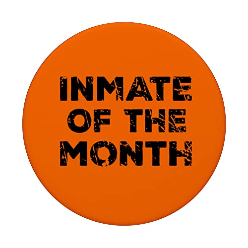 Inmate of the Month Funny Halloween Prison inmate costume PopSockets Swappable PopGrip, Black - Image 3