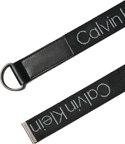 Calvin Klein Herren Gürtel Double D-Ring Webbing Belt 38Mm mit Logo, Schwarz (Black/Matte Gunmetal), 85 cm – Ansicht 3