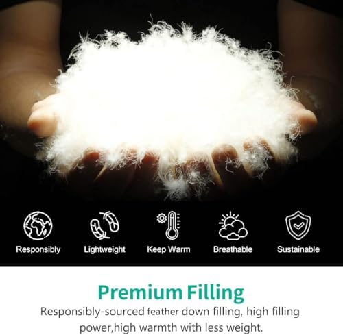 APSMILE All Season Down Feather Fibers Comforter King Size - Ultra-Soft High Fill-Power Hotel Collection Duvet Insert, Fluffy Medium Warm Quilt Comforter with Corner Tabs(106x90, White)