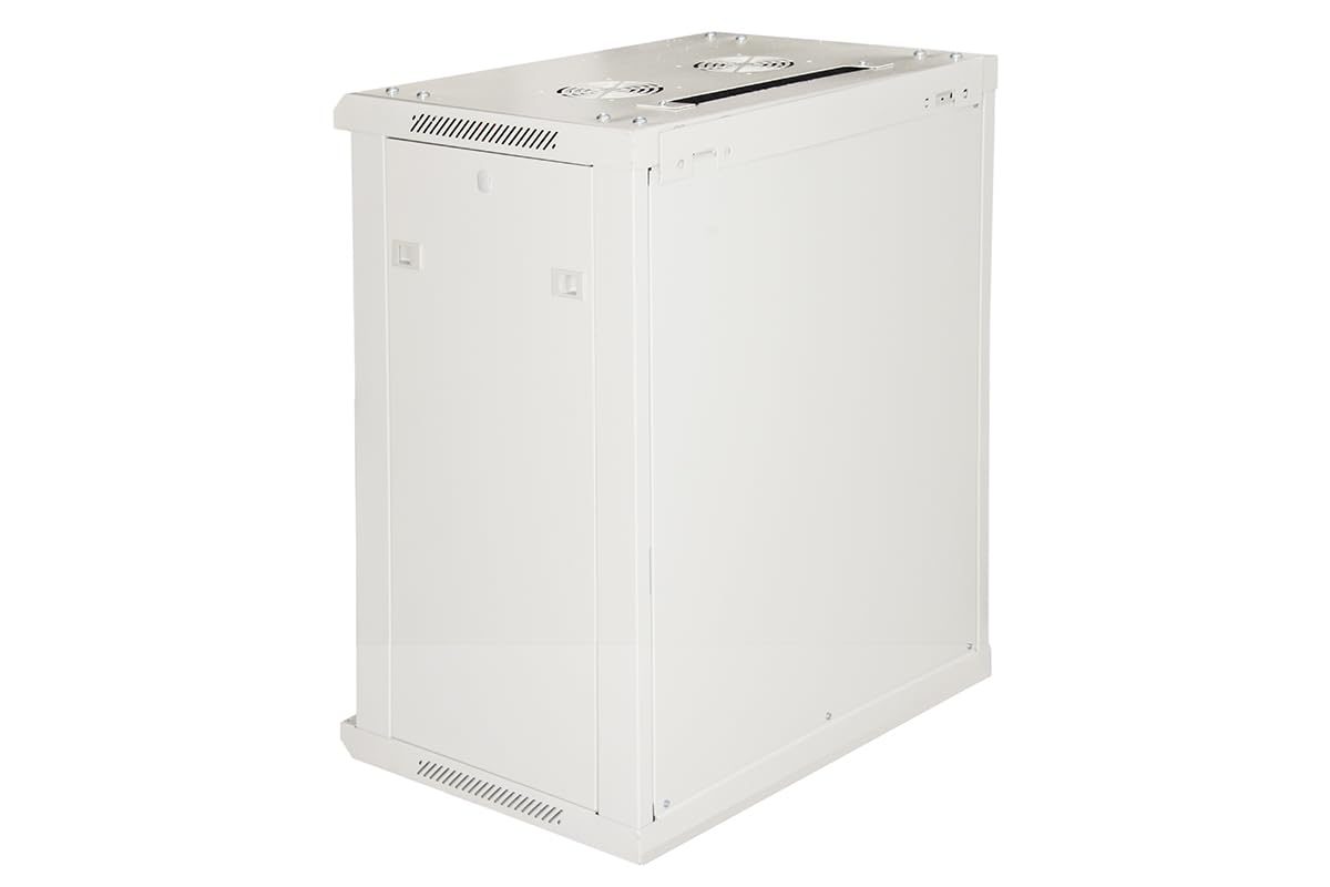 armadio rack 19" CO1912UGF da muro con porta in vetro temperato e struttura in metallo grigio capacità 12 unità dimensioni 63,5x60x45 cm disassemblato per server ed altri apparati IT