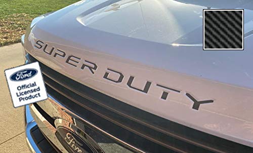 Decal Mods Super Duty Hood Grille Decal Sticker Letter Inserts Inlays (Thin) for Ford F250 F350 F450 (2017-2022) Carbon Fiber - CCFB