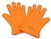 Improved Thickened Silicone Gloves [ 1 PAIR ] OriDecor Food Grade Heat Resistant BBQ Silicone Gloves with Non Slip Rubber for Grill Cooking Baking Barbecue Potholder, Orange Color