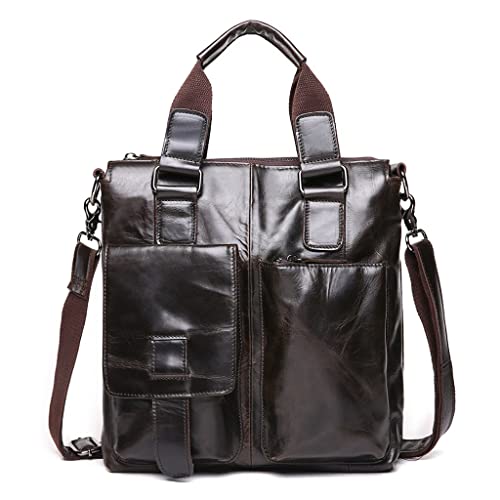 Men's Bag Layer Cowhide Handbag Leather Korean Version of The Document Men's Casual Briefcase