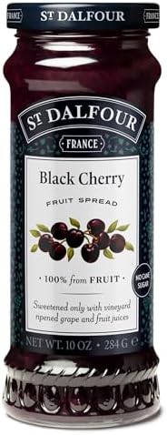 St. Dalfour Black Cherry Fruit Spread - 10oz - 100% from Fruit, No Artificial Ingredients, Non-GMO, No Cane Sugars, All Natural, Made in France
