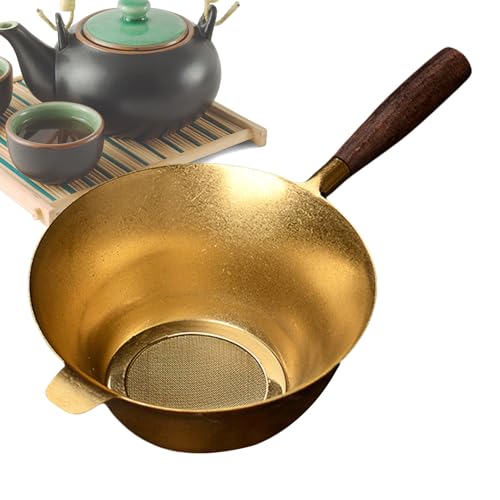 Colador de té | Filtro de acero inoxidable para té, diseño recipiente de infusión con mango de madera para teteras tazas tazas cocina