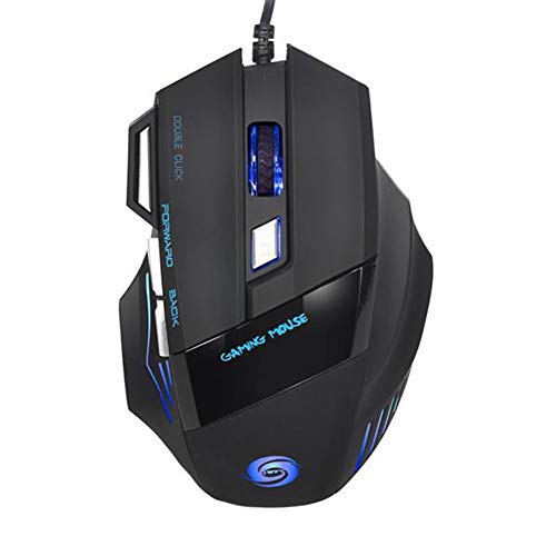 Shuixiang Gaming Mouse with Fantastic Alternating Light USB 2.0 Wired 5500 DPI DPI Adjustable 7 Programmable Buttons Cutting Edge Ambidextrous Mouse Black
