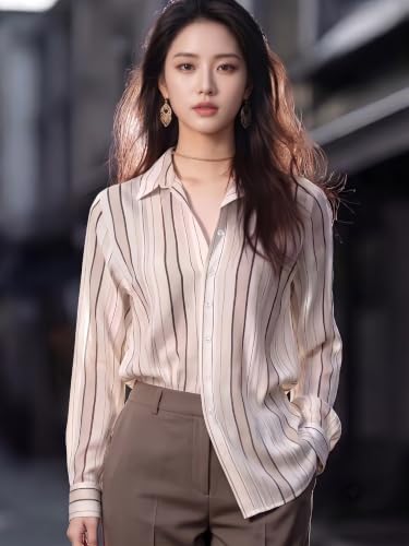 Image of URBAN OX Women's Casual & Corporate Wear Comfort Shirt - Stylish Korean Tops for Women, Formal Shirts for Women Office Wear, Oversized & Wrap Tops, Plus Size