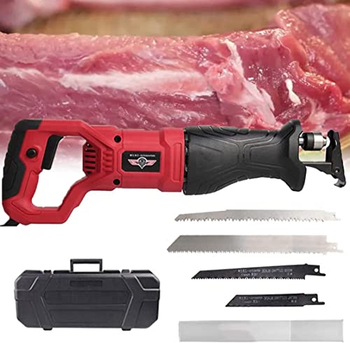 Leistungsstarke Säbelsäge 4800 W elektrische kabelgebundene Säbelsäge mit variabler Geschwindigkeit, kommerzielle Knochenfleischsäge for Schneiden von gefrorenem Fleisch und Knochen