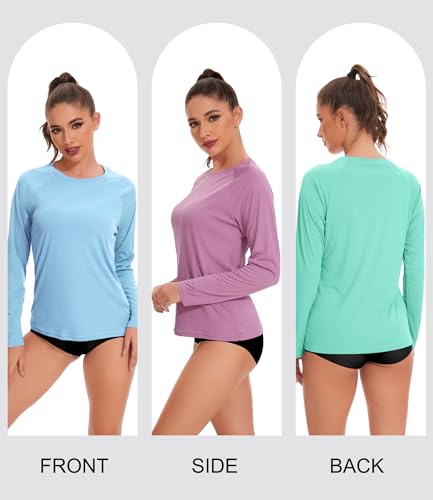 4 Pack Rash Guard for Women UPF 50+ SPF UV Sun Protection Long Sleeve Swim Shirt Workout Hiking Tops3