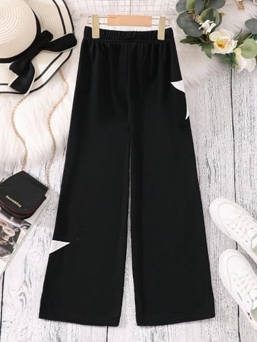 Image of COZYEASE Girls' Print High Waisted Straight Leg Sweatpants Casual Athletic Loose Long Pants