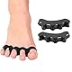 Zehenspreizer Silikon, Zehentrenner, Korrektur für alle Zehen, 2 Stück Silikon Zehentrenner für Pediküre Zehenkorrektur Hallux Valgus, Fußzehen Spreizer, Universalgröße für Damen und Herren（schwarz）