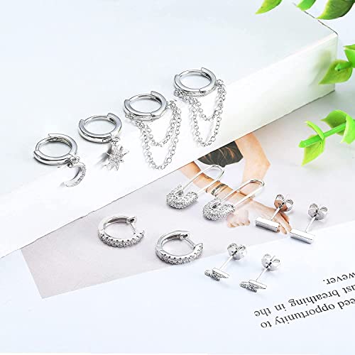 MILACOLATO 6 Paia di Orecchini a Cerchio Huggie