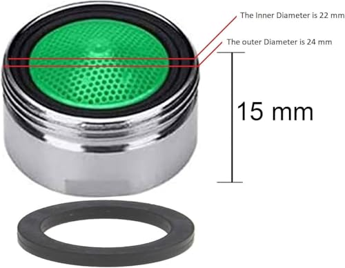 Image of TECHTEST Energy Saving Male Brass Shell Tap Aerator (PACK OF 1) 22 mm, Kitchen Water Saving Tap Filter Nozzle, Foam Tap Flow Control Cap,WATER AERATOR