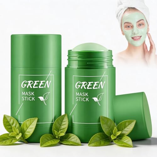 Green Tea Mask Stick for Face 2 Pack Green Tea Deep Cleanse Mask Blackhead Remover with Greens Teas Extract Face Moisturizing Oil Control Pore Shrinking Brightening for Men And Women