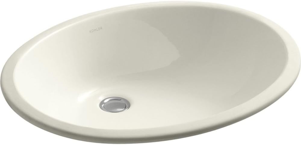 KOHLER 2211-0 Caxton Undercounter Bathroom Sink, Oval Basin, Includes Overflow Drain, One Size, White