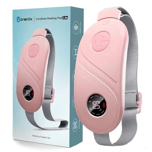 BRONTIX Period Cramp Relief Massager With 6 Modes Heating Pad For...