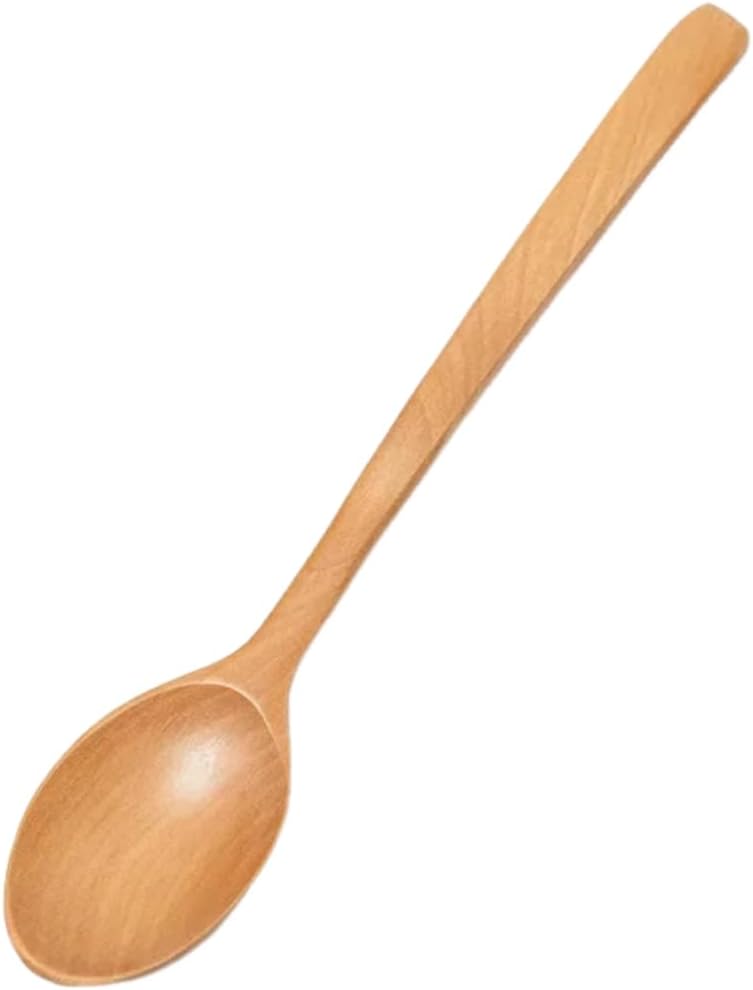 10pcs Japanese tableware 23.5 Nanmu old lacquer long handle spoon Household wooden spoon rice spoon jam spoon large soup spoon A