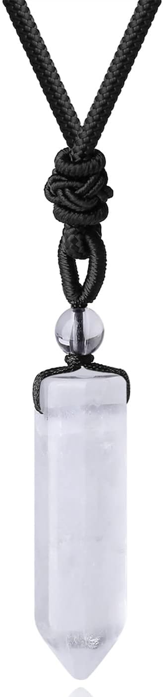 Healing Crystal Necklace for Men Women Crystal Pendant Necklace Natural Stone Gemstone Pendant Reiki Jewellery