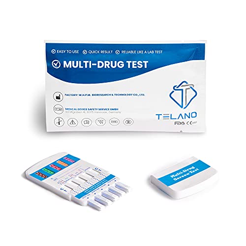 Telano® 25x Drogentest Multi 10 Urin - Drogenschnelltest für 10 Drogenarten Cannabis THC - Kokain - Amphetamine - Ketamine - Methamphetamin - MDMA - Opiate - Benzodiazepine - Methadon - Barbiturate Cover