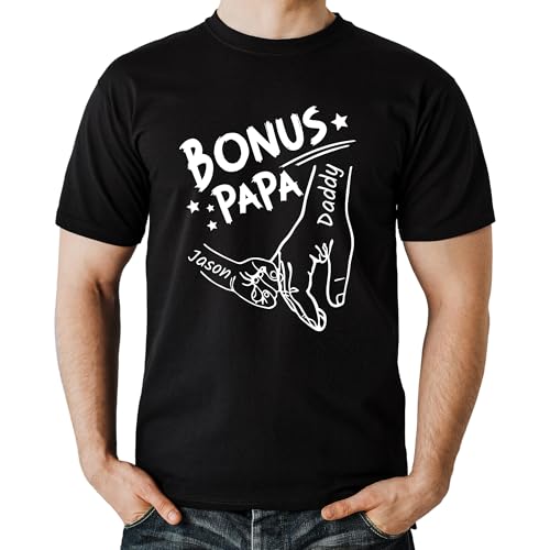 Easycosy Papa Geschenk Personalisiertes T-Shirt mit Namen Text Tshirt Bedrucken Lassen - Personalisierte Geschenke für Männer Vater Dad Opa zu Vatertag Geburtstag Weihnachten