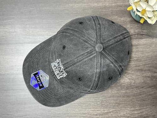 Image of Embroidered Adjustable Baseball Hat for Men Women, Washed Cotton | Premium Embroidery Design, Adjustable Metal Buckle Closure, Simple Lifestyle Wear