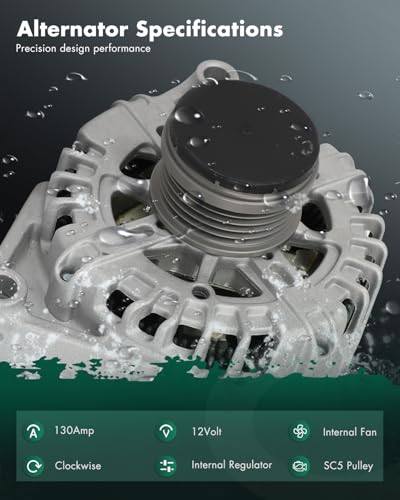 Image of SCITOO Alternator Fits for Chevrolet for Cruze 2012 2013 2014 2015, for Cruze Limited 2016, L4 1.4L - 12V 130Amp High-output CW SC5 Pulley Class, Replace OE 11654 13581891 13588290 2614154A