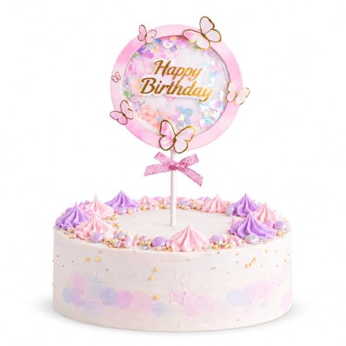 Image of Rozi Decoration Butterfly Cake Topper - 1 Pcs Pastel Theme Party Accessory | Butterfly cake topper - 1 piece - stick - pastel theme - kids birthday
