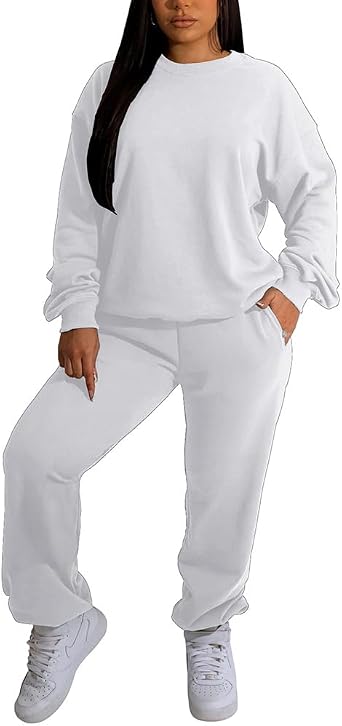 Nimsruc Two Piece Outfits For Women Sweatsuits Sets Casual Long Sleeve Pullover Pocket Jogging Suits Matching Clothing
