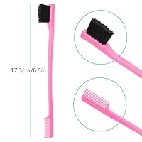 6Pack Double Sided Edge Control Hair Brush Professional Edge Control Hair Brush Comb Set, Dual-Sided Bristle Design, Pink Purple Black — image 6