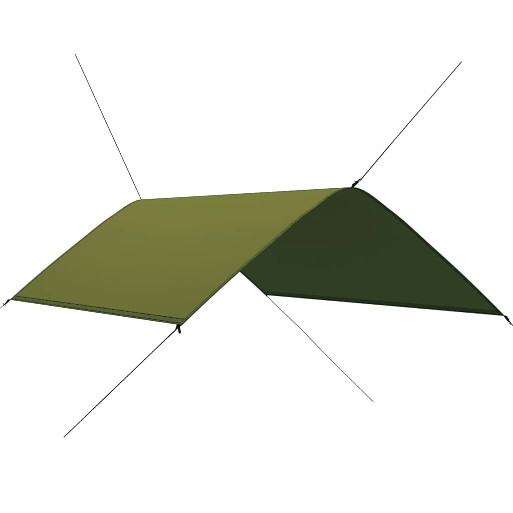Bâche de camping - 3 x 2 m - Vert - Voile d'ombrage en polyester 180T avec revêtement PA - Tente légère - Bâche de pluie et hamac - Auvent pour trekking, voyages et jardin