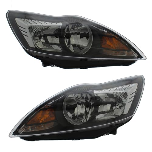 XYZ Parts Replacement Headlight Assembly Electric Black Inner Compatible With Ford Focus Mk2 Convertible Estate Hatchback & Saloon 2008-2011 For UK 1 Pair Drivers Right Hand & Passengers Side Left