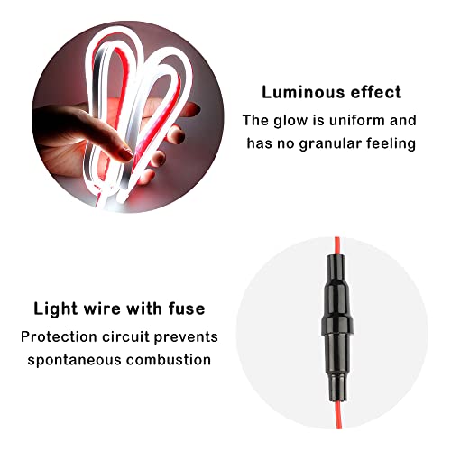 Car Led Hood Light Vivid Dynamic Lighting Car Led Lights With Fuse,59"/70" High Brightness 12V Led Lights For Car,Waterproof Daytime Running Lights Car Decration (White-59Inch) #TOP5
