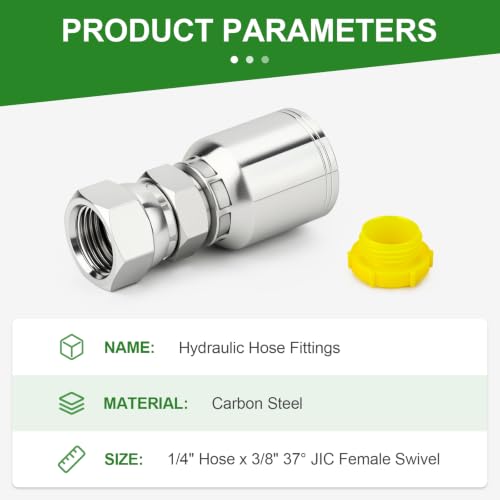 Image of TAISHER 12PCS 1 /4 inchHose x 3 /8 inch JIC Female Hydraulic Hose Fittings