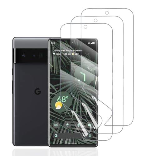 Hhfcryst Protector de Hidrogel Protector para Google Pixel 6 Pro, 3 Piezas TPU Protectores de Pantalla HD Transparente Suave (Vidrio no templado)