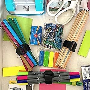 35 Pcs and 5-16 inches Reusable Buckle Cable Straps and Cable Ties with Hook and Loop, Self-Adhesive, Heavy Duty (Black)