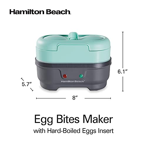Hamilton Beach Electric Egg Bites Cooker, Hard Boiler & Poacher With Removable Nonstick Tray Makes 2 In Under 10 Minutes, Teal (25511) #TOP6