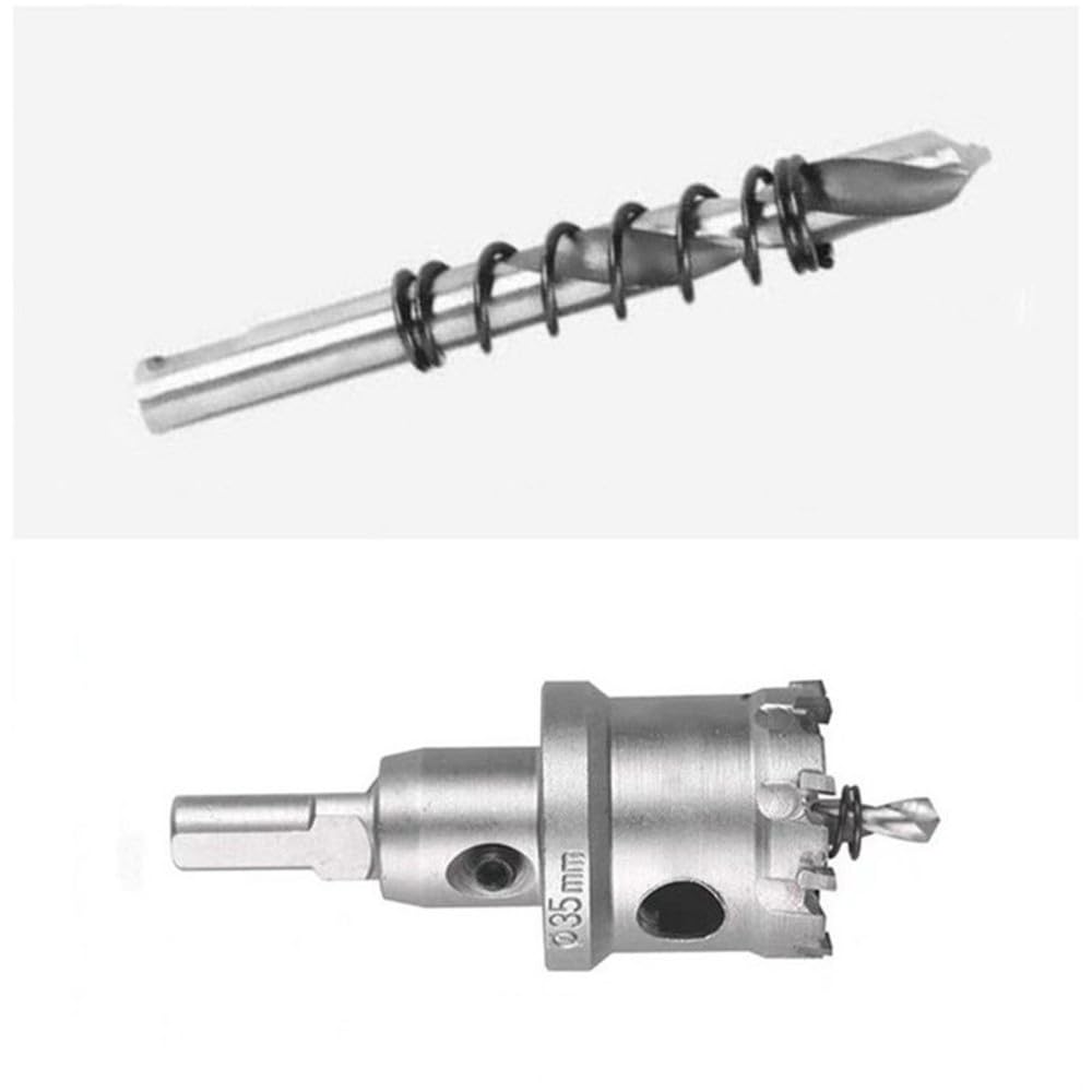 Brocas TCT de 12-100 mm para herramienta de corte de metal de carburo de acero Sierra de orificio central Punta de carburo Perforación de placas de acero gruesas, 75 mm