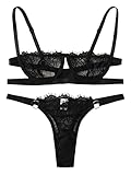 Avidlove Women 2 Piece Lace Lingerie Set Push Up Mesh Bralette and Panty Set Underwear Negligee...