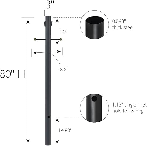 Vista 16 de Design House 502211 Base de pilar de linterna exteriores, color negra