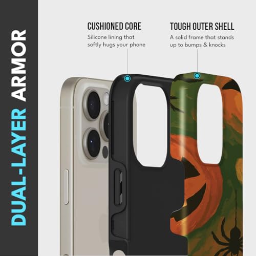Image of MILLION CASES Back Cover Case for iPhone 15 Pro Scratch Resistant Anti-Slip Polycarbonate Shockproof Protective Durable Pumpkin Party Crystal Case for Men & Boys
