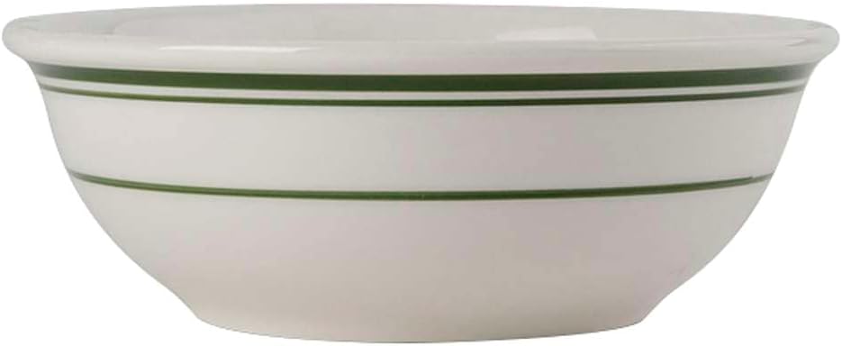 Tuxton China TGB-018 Nappie, 15 oz., 5-7/8" Dia., Round, Wide Rim, Rolled Edge, Microwave & Dishwasher Safe, Oven Proof, Fully vitrified, Lead-Free, Ceramic, Green Bay, Case of 36