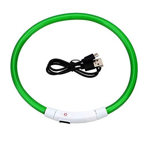 CuiGuoPing Collar luminoso para perro de noche con luz LED, 50 cm, carga USB (verde) Cover