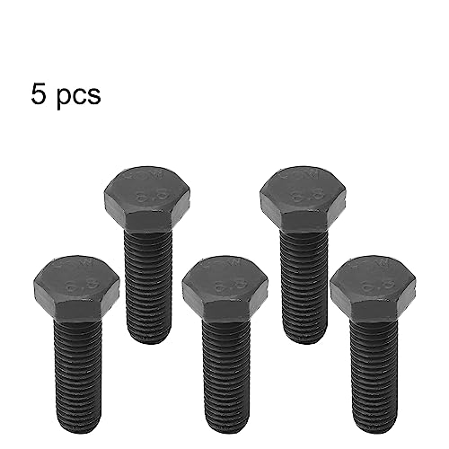 Image of Aicosineg 5Pcs M12 x 40mm Carbon Steel Grade 8.8 External Hex Head Screw Bolts Metric Thread Hexagon Bolts Fastener Hex Bolts for Home Office Hardware Furniture Machinery Black