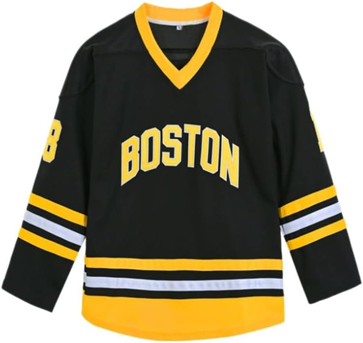 Youth Boston Happy Gilmore 18 Adam Sandler 1996 Movie Hockey Jersey Black Stitched - Image 3