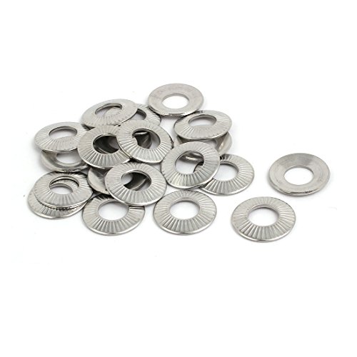 Aexit M10 304 quality Parts Stainless Steel Wedge Locking Washer Silver Tone 20pcs Model:55as244qo573