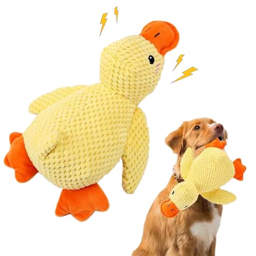 Quack-Quack Duck giocattolo per cani HSYWASH-Giocattolo per Cani con Suono Ciarlatano Anatra Gialla Giochi per Can/i Giocattol/o da Masticare Calmante per Can/i giocatto antistress per cani (Giallo)