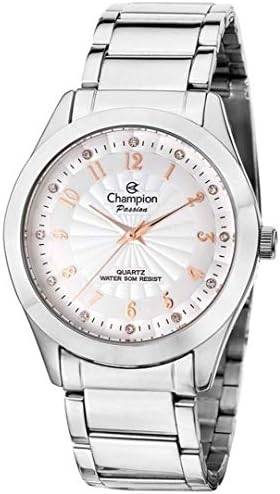 Relógio Feminino Champion Analógico Prata + Kit Colar Brincos CN2...